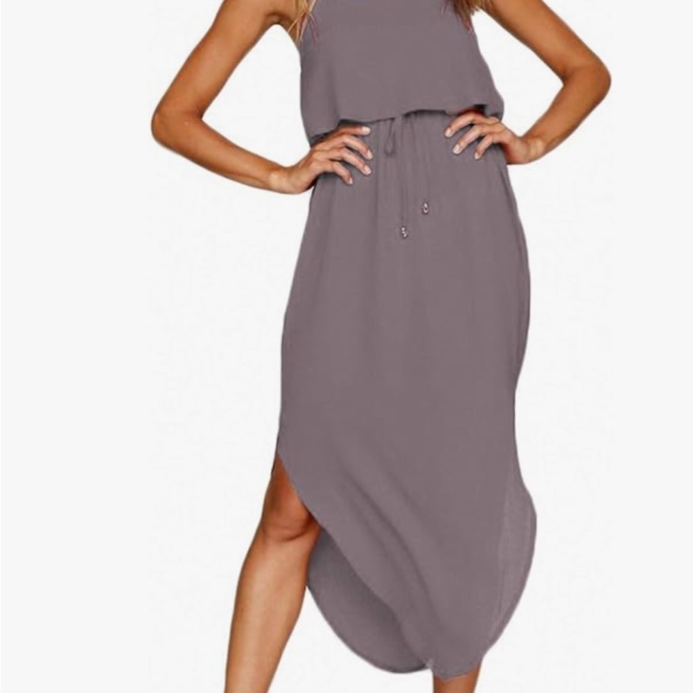 BNWT Adjustable Strappy Summer Midi Dress w/ Split Hem - Size L